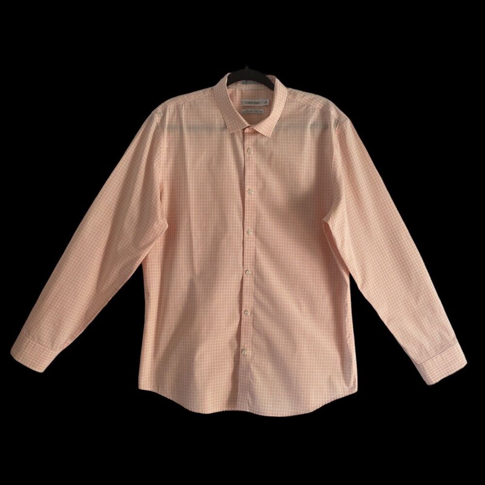 Calvin Klein Men’s Salmon Dress Shirt SZ/ 16/ 16 1/2